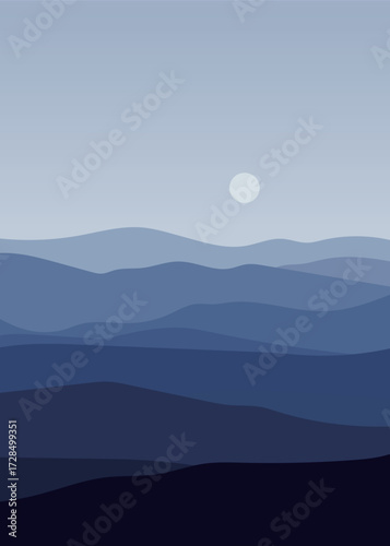 山並みの風景のイラスト