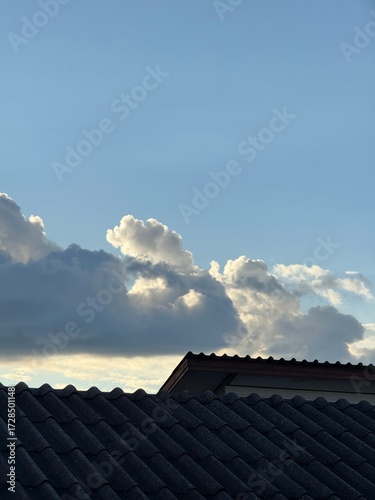 Sunlight breaking through the clouds