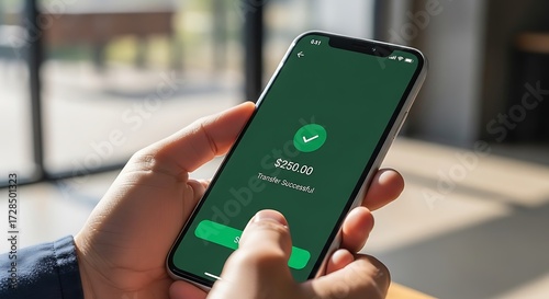 Person Using Mobile App for Financial Transaction.
