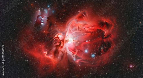 Fototapeta Naklejka Na Ścianę i Meble -  Orion nebula in deep space with stars and cosmic dust, a stellar nursery