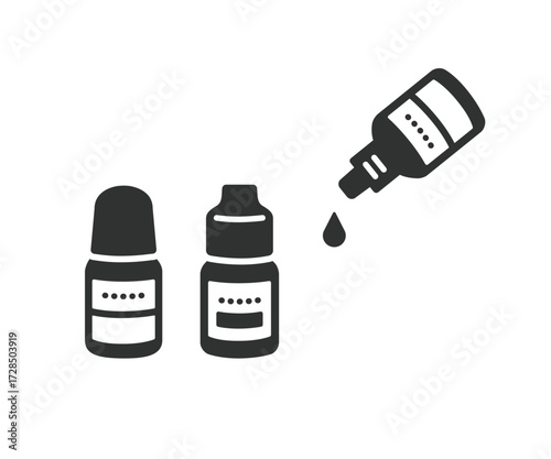 目薬　点眼薬のシルエットイラスト