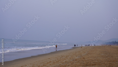 walking on the beach