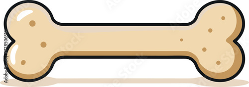 Flat cartoon dog bone with rounded ends and brown spots vector vector illustration EPS file download.