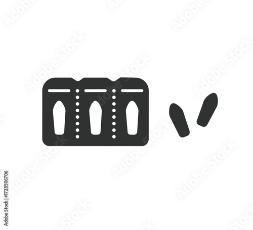 座薬　坐剤のシルエットイラスト