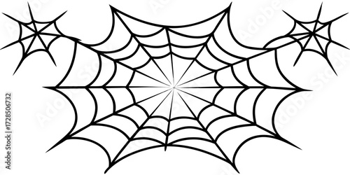 Spider web. Cobweb scary frames. Realistic arachnid net borders. Spooky Halloween background. Isolated gothic decorative elements set. Vector sticky tangled lines hanging in