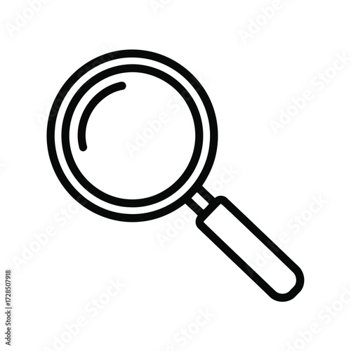 Vector illustration of vintage magnifying glass icon for search and investigation