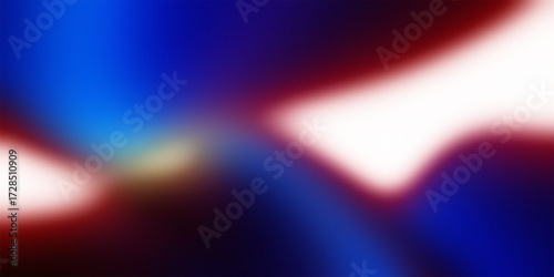 Abstract gradient background with orange, red, yellow, blue, cyan colors, ombre effect, smooth transitions, noise film grain texture with soft glowing edges.