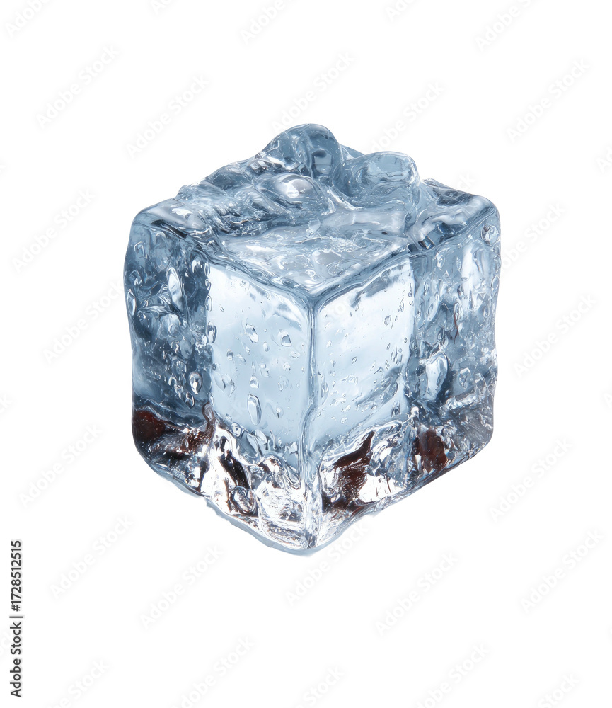 Obraz premium A single, square ice cube (1)