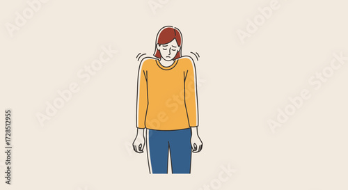 Woman Shrugging Shoulders Feeling Uncomfortable Nervousness or Anxiety