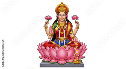 Mata Laxmi PNG divine goddess festival Diwali spirituality icon

