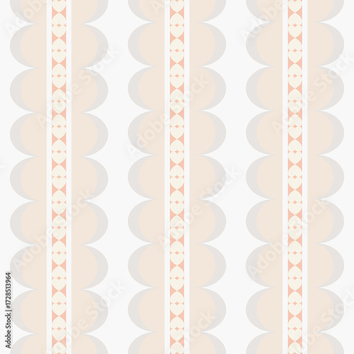 Seamless abstract geometric and heart ellipse lined up pattern for background, texture, wallpaper, textiles, cards, stationery, phone cases, paper gifts, and wrapping.