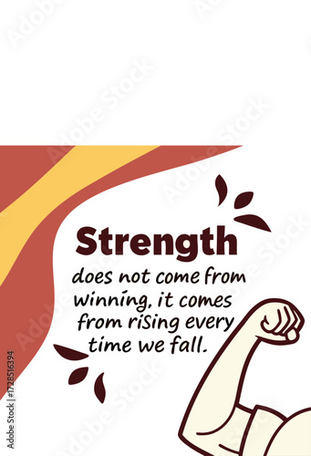 Cartoon arm flexing showing muscular bicep, tricep muscle, power, strength and health concept