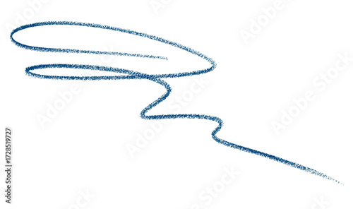 Hand drawn blue pencil lines, circles, stripes and squiggly lines on transparent background.