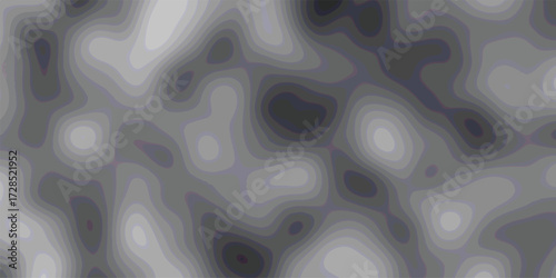 Abstract contour map design representing a topographic landscape showcasing layers of grayscale shading and smooth gradients for a visual representation.
