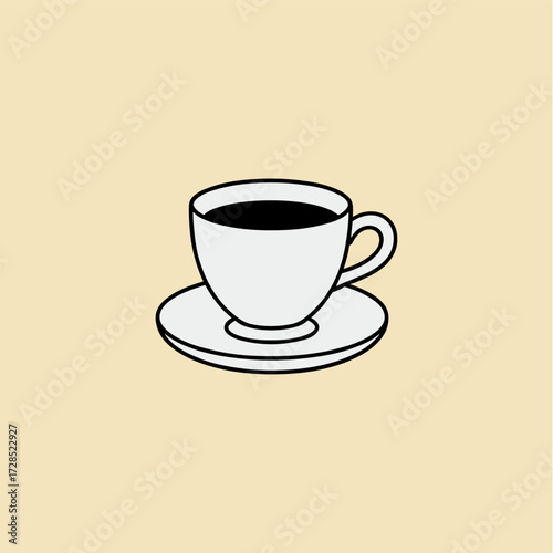 Tea cup icon logo flat vector design