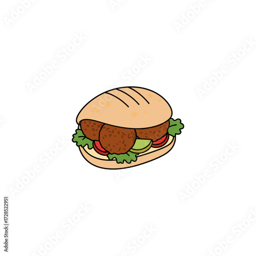 Lebanese food icon logo flat vector design