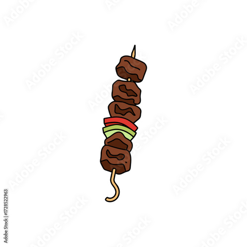 Lebanese kebab icon logo flat vector design