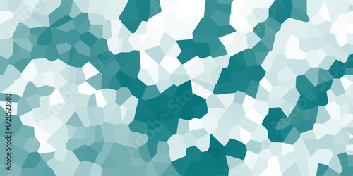 Abstract geometric pattern in teal and white a modern polygon mosaic design illustrating a seamless background texture