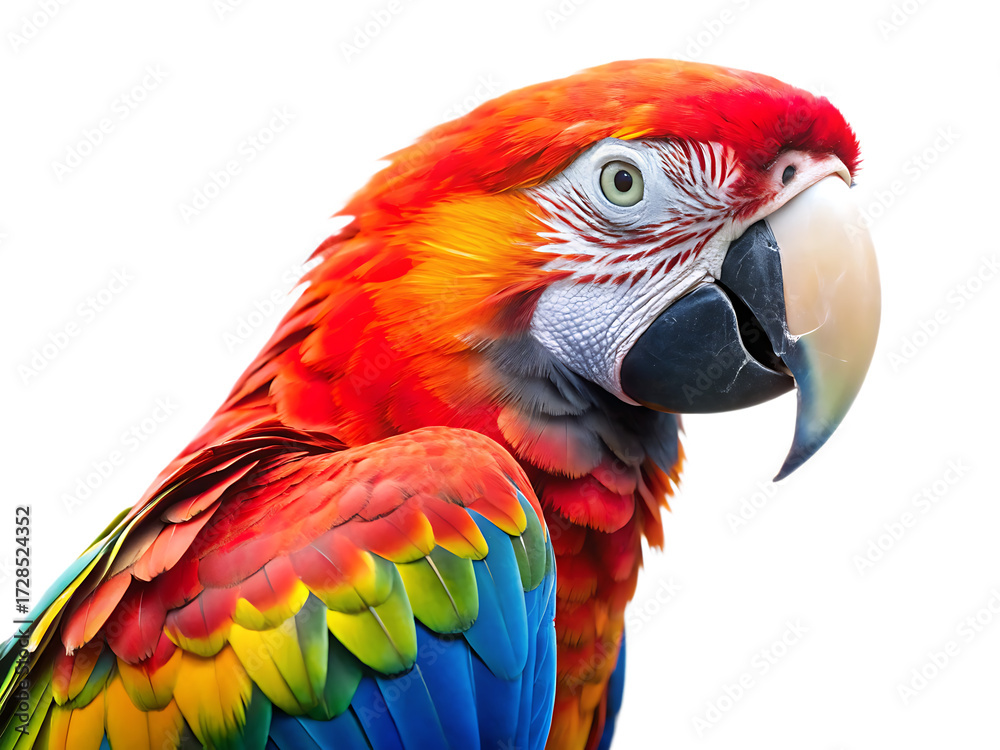 Fototapeta premium macaw bird animal isolated on white background ,PNG. AI Generated