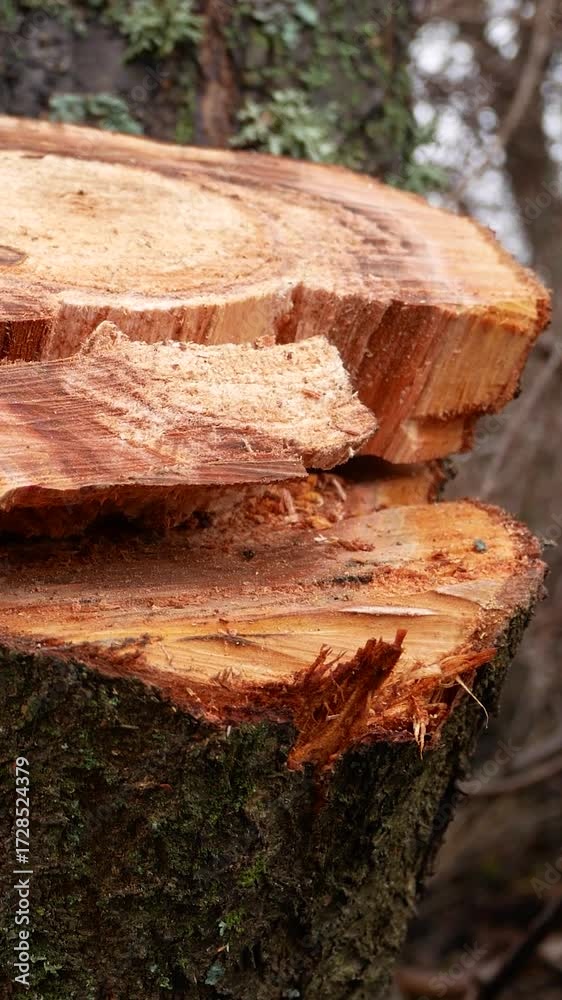 custom made wallpaper toronto digitalCut of a cut tree. Growth rings are visible on fresh zraz. Cutting down trees. Sanitary cleaning of the garden. Harvesting firewood. Poaching of trees.