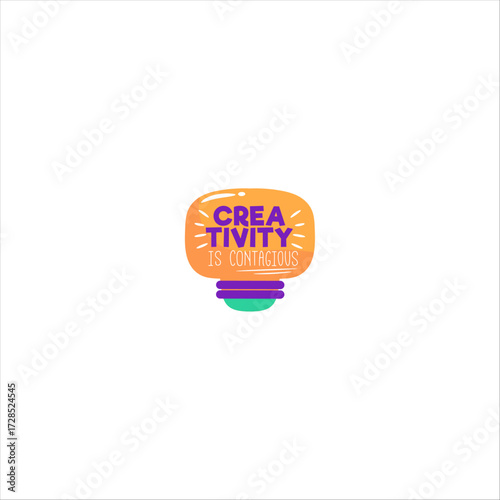 Light Bulb Illustration with "Creativity is Contagious" Text – Motivation and Inspiration Concept