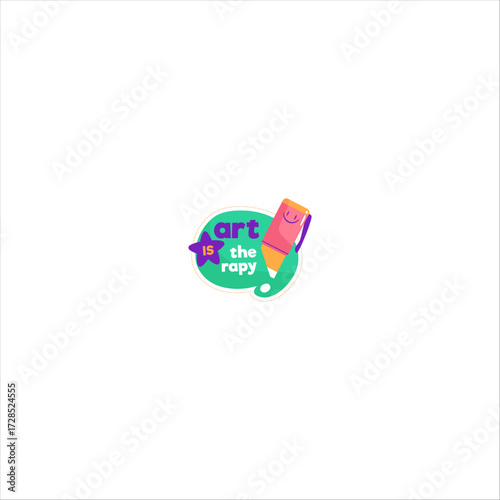 Motivational Pencil Illustration with "Art is Therapy" Text – Creativity and Self Expression Concept