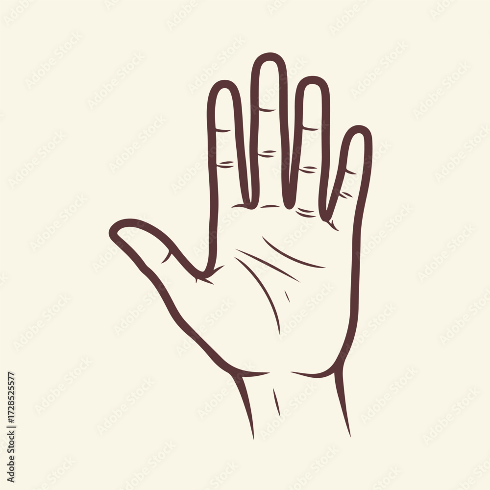 Obraz premium Hand Drawn Human Hand Gesture Vector Illustration