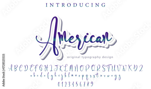 American - Elegant 3D Script Font with Handwritten Style for Modern Typography and Branding