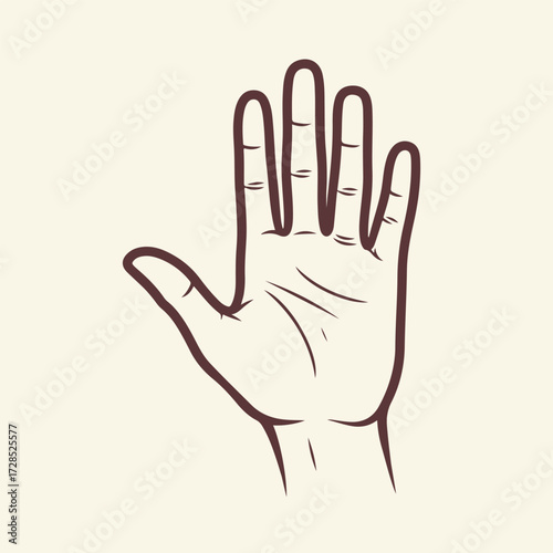 Hand Drawn Human Hand Gesture Vector Illustration