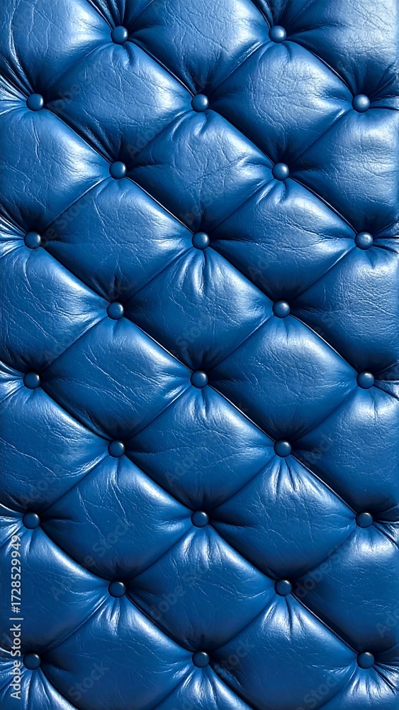 Fototapeta premium Deep blue quilted leather texture
