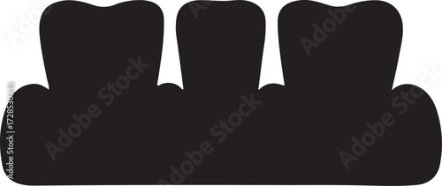 Silhouette of a gum icon, perfect for dentistry, oral care, and dental health designs.