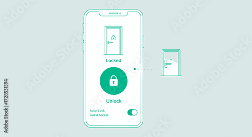 Smart Home Security App On Phone Interface Conceptual Design
