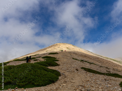 薬師岳の山頂にむけて
