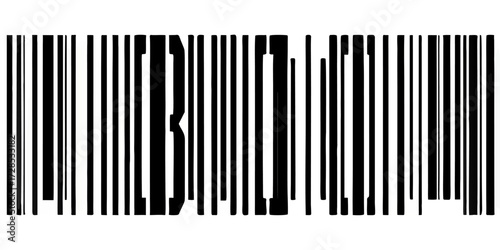 A high-resolution black and white barcode illustration with clean vertical lines of varying thickness and clear numeric digits below, isolated on a transparent background, crisp vector style suitable 