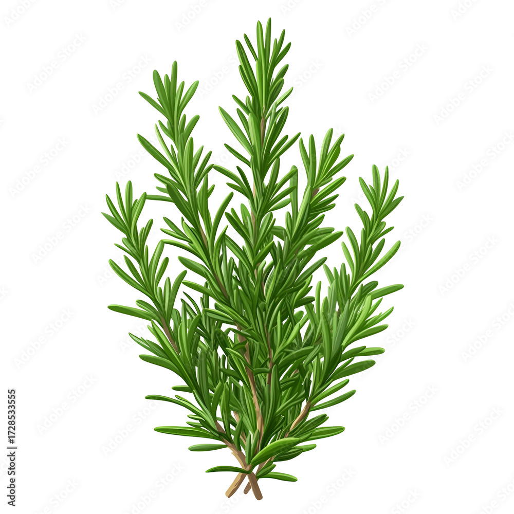 Fototapeta premium Detailed green plant sprig with transparent background