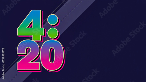 Retro four twenty design on a dark blue background