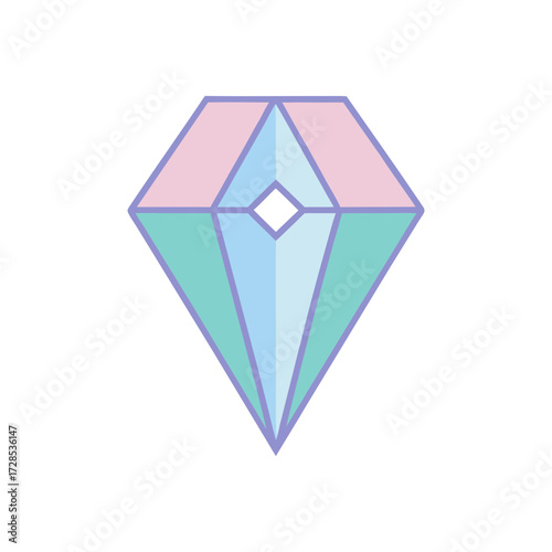 Sparkling gemstone faceted crystal jewel