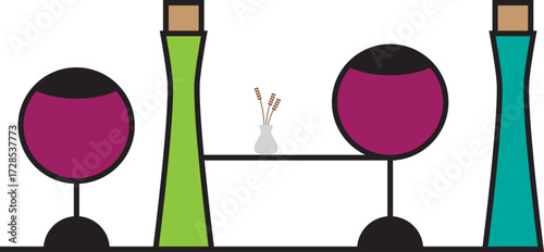 와인 폰트 디자인 와인 테이블