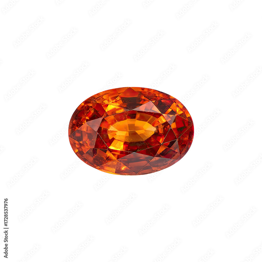 Fototapeta premium Oval-cut, vibrant orange gemstone