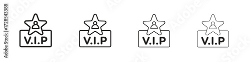 VIP person icon outline trend modern simple versions