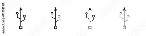 USB connection icon outline trend modern simple versions