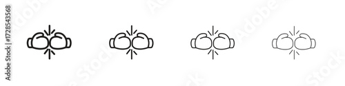Two boxing gloves icon outline trend modern simple versions