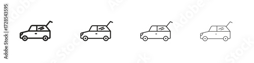 Trunk open icon outline trend modern simple versions