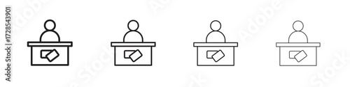 Ticket office icon outline trend modern simple versions