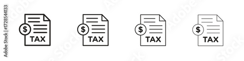 Tax icon outline trend modern simple versions