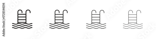 Swimming pool icon outline trend modern simple versions