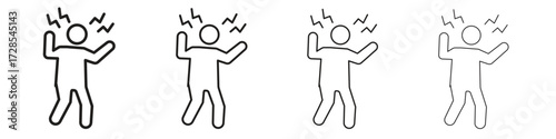 Shocked human icon outline trend modern simple versions
