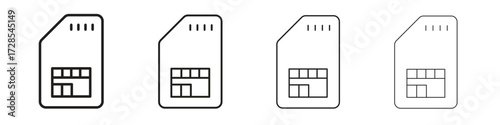 Sim icon outline trend modern simple versions