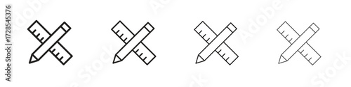 School supplies icon outline trend modern simple versions