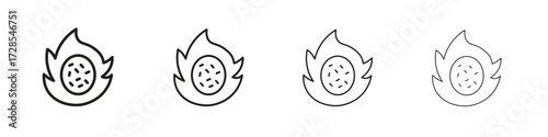 Pitaya icon outline trend modern simple versions